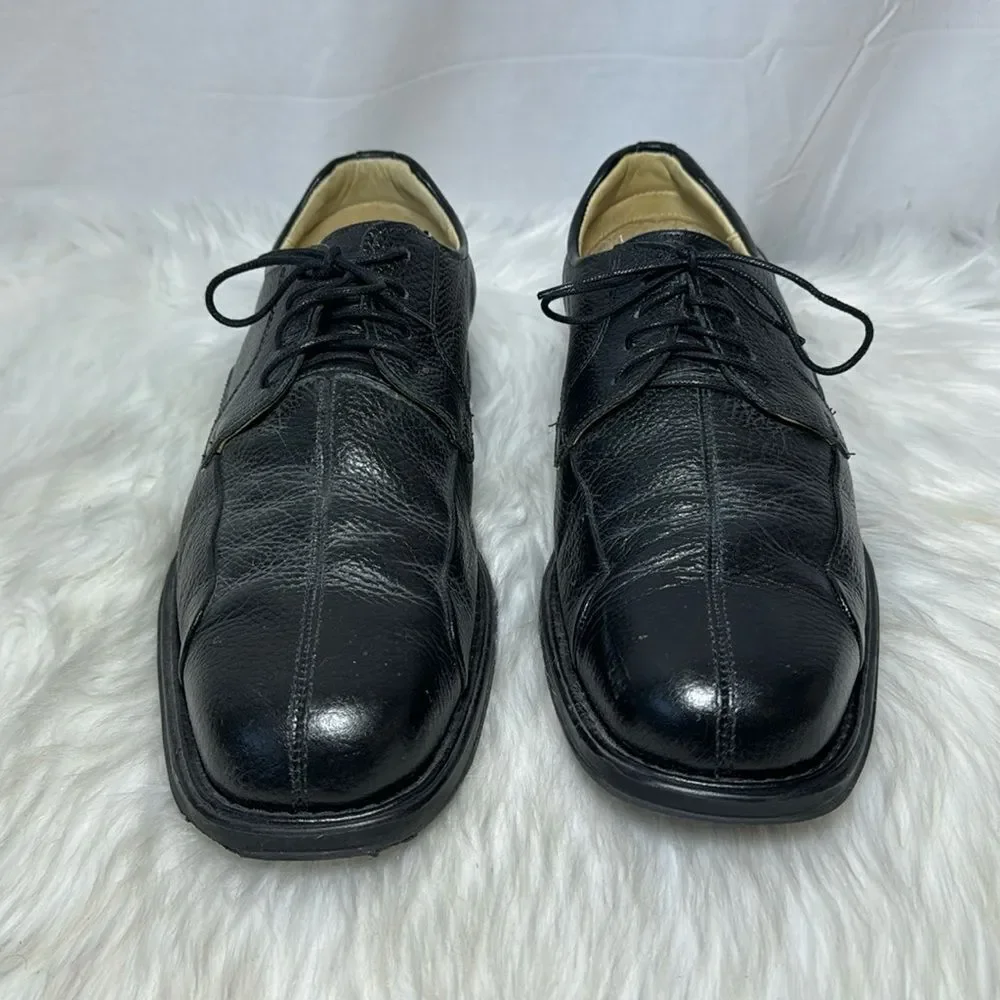 Belvedere Bay Bridge Black Leather Lace Up.Oxfords‎ Sz 10.5 EEE WIDE WIDTH